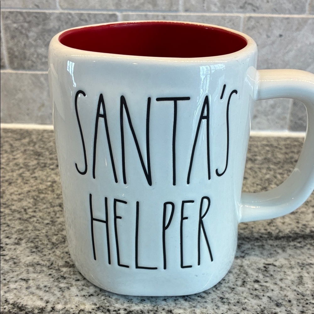 Rae Dunn Artisan Collection White Mug SANTA’S HELPER